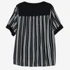Koszulka damska Plus size damskie odzież 2022 Summer Balck tees Office Lady O szyja Diamenty z krótkim rękawem
