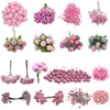 Decorative Flowers & Wreaths Pink Artificial Flower Stamen Mixed Hybrid Cherry Berries For DIY Christmas Wreath Craft Cake Wedding Decoratio