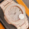 Full Diamond Mens Watches Automatic Mechanical Watch 40mm Fashion Business Wristwatches Montre De Luxe Gifts249a