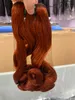 Wine Red Fumi Virgin Human Hair Double Drawn Bouncy Curly Big Wavy Hair Wig
