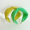 Vår Färgglada Organza Cross Hairbands Braid Headbands Ornament Tillbehör Hårtillbehör Partihandel