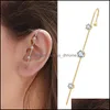 Altri orecchini Gioielli Lady Cler Hook Charm Piercing Ear Climbers Pearl Cubic Zirconia Rhinestone Earring Fashion Dhfmu