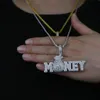 Iced out Us Dollar Money Bag Pendant Goudzilver Kleur Bling Cubic Zirkoon verharde heren hiphop ketting sieraden Drop Ship