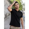 KUEGOU Mode Kleidung Einfarbig männer polo-shirt mit kurzen ärmeln Revers Hohe Qualität Schlank Sommer Top Plus Größe 6498 220606