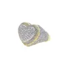 Two Tone Pelled Wedding Rig Geplaveid 5A Cubic Zirkon Stone voor vrouwen Men Finger ringen hoogwaardige Poolse sieraden