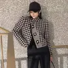 Luxury Brand Tweed Thousand Bird Lattice Coat Ladies Elegant Fall Winter Fashion Leisure Short Woolen Jacket Female 220803