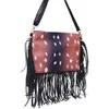 Deer Messenger Bag Canvas Tassel Crossbody Bags with Black Straps Outdoor Women Purse Overnight Weekend Tote DOM1208