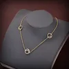 Designer Gold Necklaces For Women Luxurys Designers Pearl Circle Pendant Necklace Crystals Long Link Chain Charm Luxury Jewelry With Box
