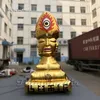 Customized Golden Inflatable Queen Statue 4m Air Blow Up Queen Head Sculpture Replica For Nightclub Decoration