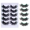 Curly Crisscross Thick Color Mink False Eyelashes Extensions Soft Light Handmade Reusable Multilayer 3D Fake Lashes Full Strip Lashes 8 Models DHL