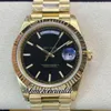 EWF DayDate 228238 A2836 Automatic Mens Watch Yellow Gold Fluted Bezel Black Stick Dial President Bracelet Same Serial Card Super Edition Timezonewatch C3