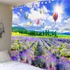 Nordic Landschaft Wand Teppich Lavendel Ballon Hängen Hippie Tapisserie Hause Dekoration J220804