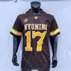 CEOA3740 2021 College Wyoming Jersey 17 Josh Allen Nieuw NCAA White Coffee Borduurwerk Allemaal gestikte volwassen jeugd