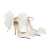 Sandals With BOX Luxury Designer Sandals women high heels Averly Pumps Aveline Sandal with Asymmetric Grosgrain Mesh Fascinator Bows shoes Ankle