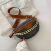 Fanny Packs Bodypack Damen Sommer Pu Druck Mode Metallkette Taschen Brusttasche Einzelne Schulter Messenger Bag 220627