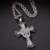 Shining Cross Hängen Halsband Smycken 18K äkta guldpläterade män present religiösa smycken