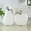 Obiekty dekoracyjne figurki nowoczesne jabłko/gruszka minimalistyczne ceramiczne rzemiosła puste kwiaty miniaturowe artykuły wyposażone w home dekoratio