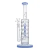 Op voorraad Glazen Bongs Waterpijpen Waterpijpen Heady Bong Oliebrander Fab Egg Disc Blue Pink Tube Dab Rigs Wax Douchekop Inline Perc Met Bowl Rechte pijp roken WP2161