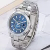 montre de luxe mens automatic Mechanical watches 42mm full stainless steel Swim wristwatches sapphire luminous SKY calendar Orologio Movement Wristwatches 099