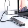 6 em 1 USB Tipo C Hub com HD-Mi para MacBook Pro Laptop Dongle PD Pedking Fast Charging Placking 2*USB3.0, SD/TF para laptops Apple/Dell/HP/Surface/Lenovo