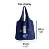 Mulheres Bolsas de ombro 2022 Bolsa de lona Bag Girl Shopper Primavera e verão Fashion Casual Cartoon Ilustração Bolsa de impressão