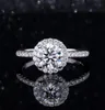 1.0 ct f/vs2 신부 라운드 컷 강화 된 실험실 다이아몬드 반지 약혼 반지 18K 화이트 골드