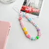 Link bransoletki łańcuch INS Trendowe kolorowe uśmiechnięte koraliki telefon komórkowy anty-gust ręcznie robiony smycz akrylowy dla kobiet link Raym22