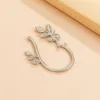Clip-on skruv tillbaka ingesight.z 1 st roseblomma lämnar klippörhängen utan att piercera koreansk båge hängande falskt brosk öron smyckencli