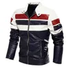 Thoshine Brand Pu Leather Jacket for Men Fashion Patchwork Motobiker Jacket