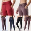 Yogastof voor dames Naakt aanvoelende workout Sport Joggers Broek LU Dames Taille Trekkoord Fitness Hardloopzweetbroek met twee zijpocke250z