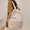 نساء طباعة عصرية حقيبة مدرسة أنثى كمبيوتر محمول الكلية على ظهر حقيبة أزياء ليدي كاواي حقيبة جديدة فتاة الكرز الأزهار