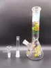 10,5 inch dik glazen water bong beker waterpijp met kleurrijk patroon vrouwelijke 18 mm rookpijpen