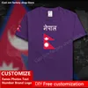 Nepal NPL Pamuk T gömlek Özel Jersey Hayranları DIY İsim Numarası Marka Hip Hop Gevşek Rahat T gömlek bayrağı Nepal Nepal Nepal 220616gx