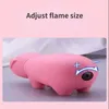 Nouveau mignon cochon butane coupe-vent 2 jet briquet torche turbine personnalité cigarette accessoires gaz gonflé briquets amusant gadgets bar