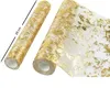 Table Runner Sparkling Polyester Tulle Ribbon Roll With Gold Foil Birthday Party Wedding Christmas Decor 220615