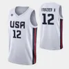 Stampato 2023 FIBA World Cup Basketball US 8 George King Jersey 7 Cody Demps 12 Michael Frazier II 11 DaQuan Jeffries 6 Bell 14 Eric Mika 10 William Davis Navy Blue White