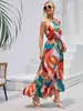YEMOGGY Elegant Sexy Sleeveless Sling Dresses for Women Summer Dress 2022 New Boho Holiday Irregular Print Ruffle Hem Long Dress G220510