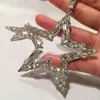 NOWOŚĆ 2022 VINTAGE BLING KOREAN BIG SERCE HOOP Kolczyki dla kobiet Pentagram Long Tassel Luxury Crystal Fashion Dangle Uchodnie