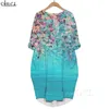 Robe d'été Vintage à fleurs pour femmes, imprimé en 3D, ample, manches longues, jupe de soirée, robe d'été avec poches, WW220616