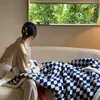 high-grade weighted blanket pillow cases plaid Soft Portable Warm Sofa Bed travel Spring Autumn winter 40*60in 60*80in Women kids fleece blankets bulk black green