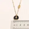 Nunca desaparecendo 14k banhado a ouro marca de luxo designer preto pingentes colares aço inoxidável v carta gargantilha pingente colar beads4582719