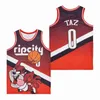 Wildcats средней школы 0 Ripcity Taz Баскетбол Джерси Красный исчезновение Rip City 1 Damian Lillard Униформа Красный Черный Цвет Все сшитые Дышащие для Спорт Фанаты Высокое Качество