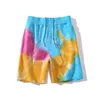 Calções de praia Mens Sports Calças Womens Banhando macaco de calça de moletom Camuflagem Calça curta moda carta de moda impressão luminosa cabeça de tubarão homens