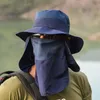 Basker sommar UV -skydd solhatt för män multifunktion hink hattar fiskare mössor med nackklaff andas snabbt torkande kapberetter