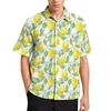 Men's Casual Shirts Lemon Tree Shirt Daily Flower Floral Print Blouses Short Sleeves Novelty OversizeMen's