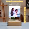 Anpassad text PO 3D DIY Instagram Style USB Power Customized Personal Night Home Decor Festival Gift 3 White Light 220623