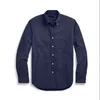 Mens Blouse Toppar T Shirts Top Quality Designer Broderi Långärmad T-shirts Solid Färg Slim Casual Business Clothing Dress Långärmad tröja XL Vit Svart Gul