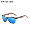 KINGSEVEN Design Aluminum+Handmade Walnut Wooden Sunglasses Men Polarized Eyewear Accessories Sun Glasses For Women 220511