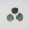 Colliers pendants Slice Natural Chrysoprase Connecteur irrégulier Femme 2022 Green Raw Vintage Gold Bezel Big Stone For Women AccessoriesPenda