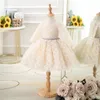 Girl's jurken Champagne Baby Girls Doop Born Princess Birthday Wear Toddler Flower Doop Ball Jurk Kinderen Avondkleding